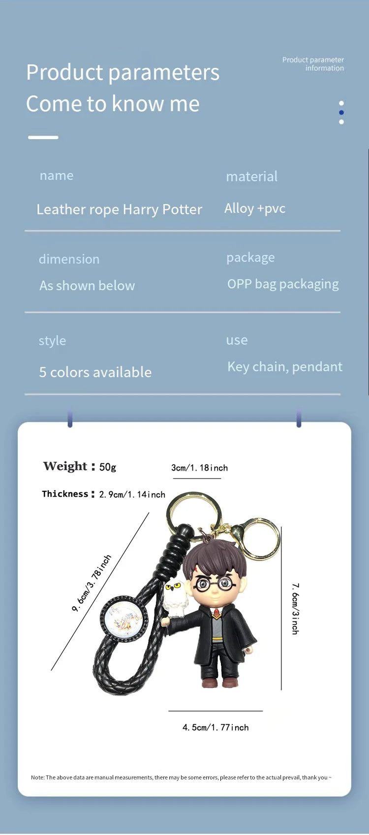 Harry Hogwarts Keychain Cute Cartoon Character Car Hanging Ornament Backpack Charm Gift for fans Kids Purse Keys Bag Decoration
