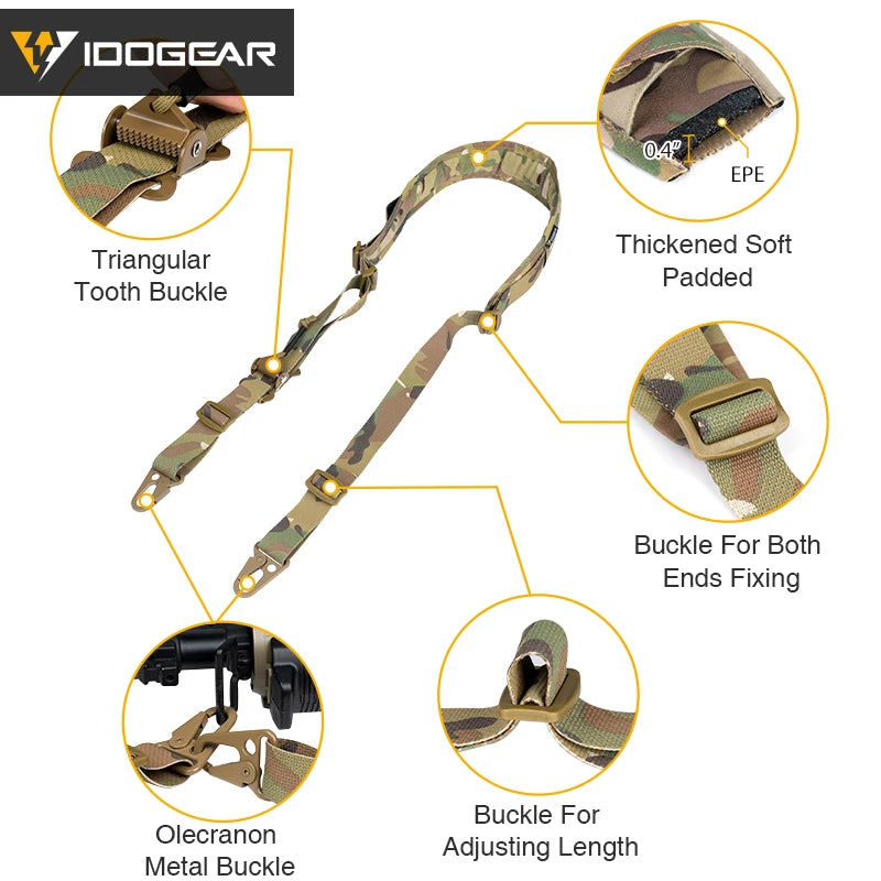 IDOGEAR Tactical R-ifle Sling Slingster 2 Point Hunting Quick Pull Ranger Green 3428