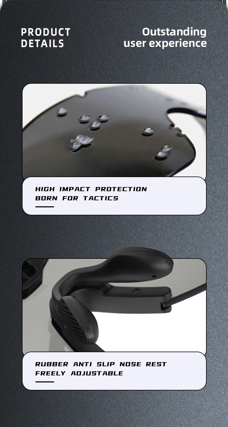 Tactical goggles, UV400, suitable for shooting range, hunting, bulletproof and explosion-proof, mountaineering, hiking
