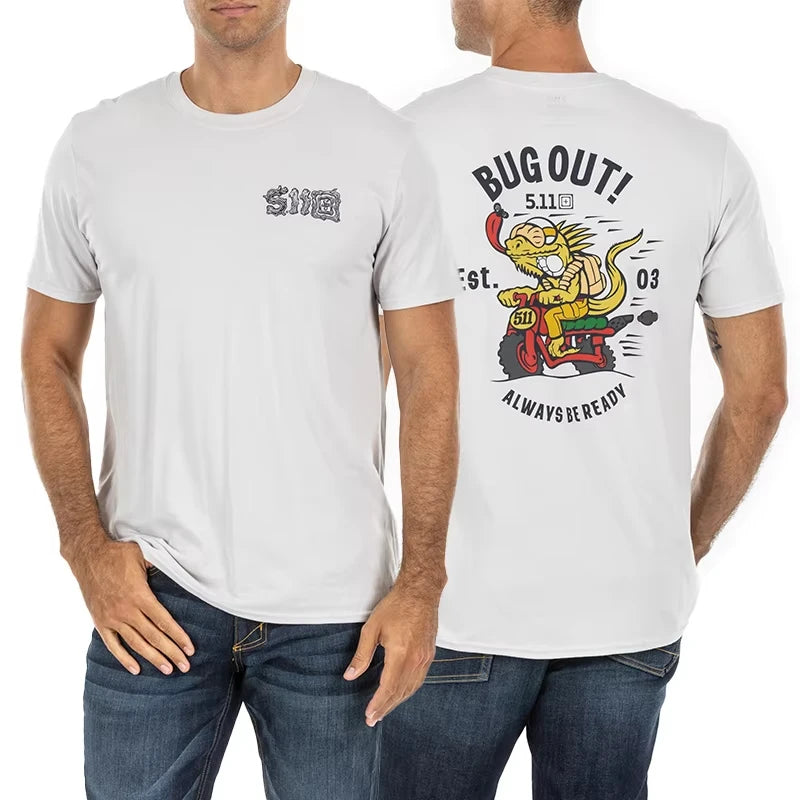 USA 5.11 Outdoor Short Sleeved Men Breathable Sweating Training Sport Printed Quick Drying T-Shirt Fighting Boxing Shirt