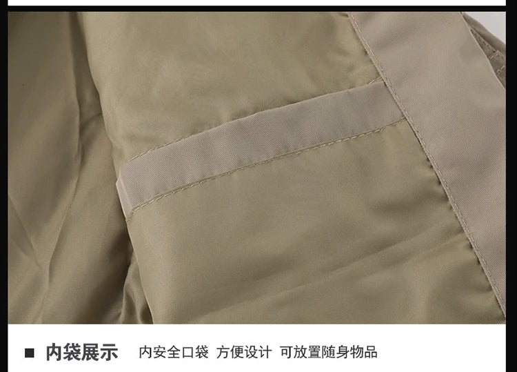 Tactical Jacket Men Autumn and Winter Casual Versatile Trend Outdoor Safari Style Cargo Coat Windproof Campus Clothing