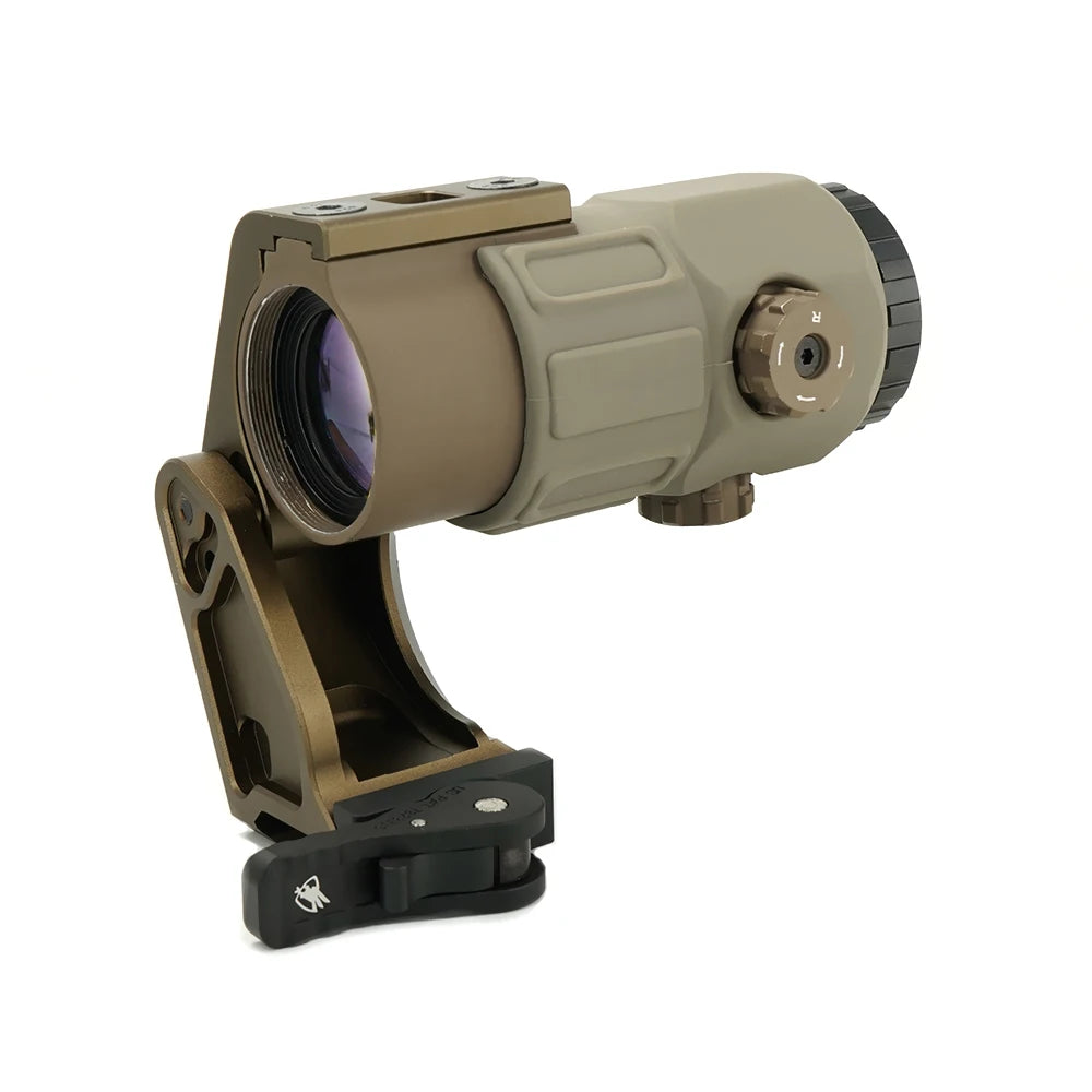 Tactical G45 5X Magnifier Scope With FAST FTC Mount Combo For Airsoft with US Flag Original Markings Black And FDE Colors