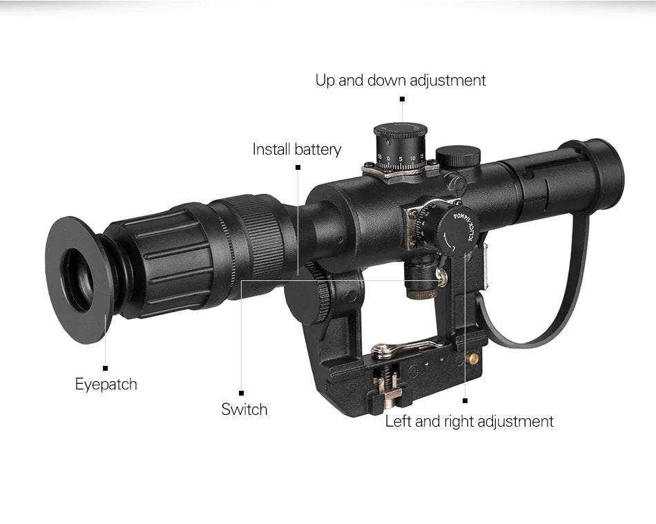 Tactical Svd Dragunov 4x26 Red Illuminated Scope For Hunting Rifle Scope Shooting Ak Scope Red Dot Hunting Optics Hunting Laser