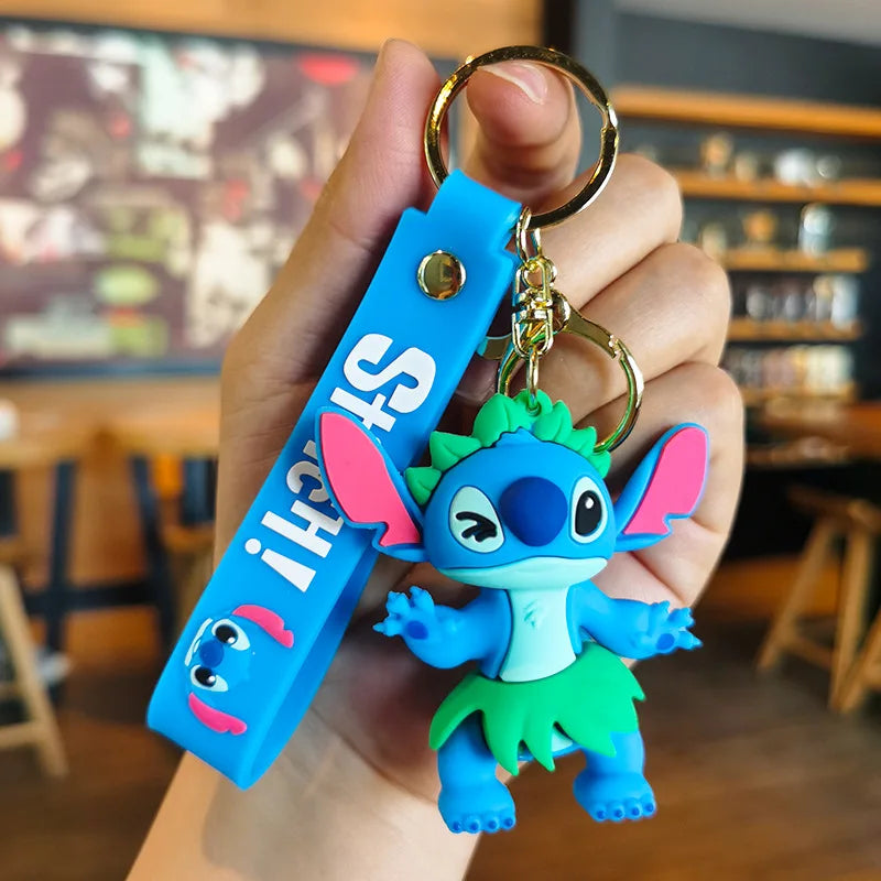 New Cartoon Anime Disney Keychain Mickey Mouse Minnie Lilo & Stitch Keyring Key Chain Car Pendant Kids Toys Gift Wholesale