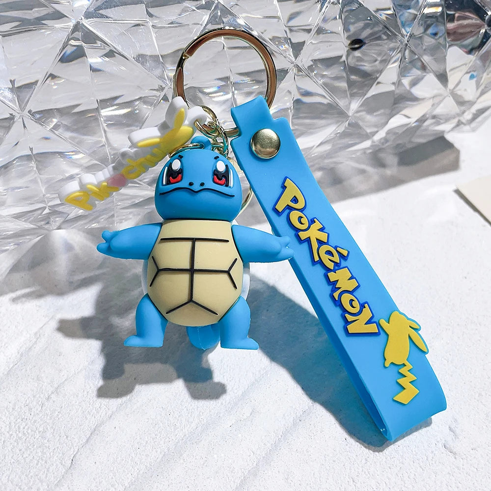 Original Pikachu figurine fashionable cartoon keychain Pokémon anime decorative model toy car decoration children's