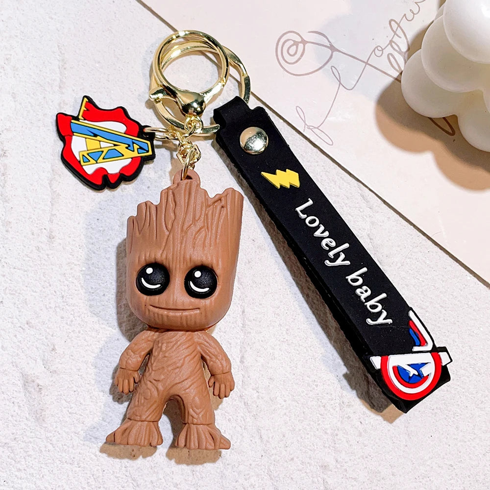 Q Version of The Marvel Series Keychain Cartoon Creative Spider-Man Doll Key Ring Schoolbag Car Key Chain Pendant Student Gifts