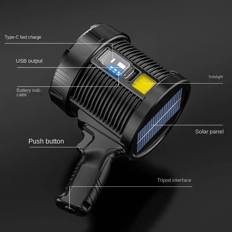 Super Powerful LED Handheld Flashlight XHP90 USB Rechargeable Torch Light 6Modes High Power Flashlight Outdoor Hunting Hand Lamp