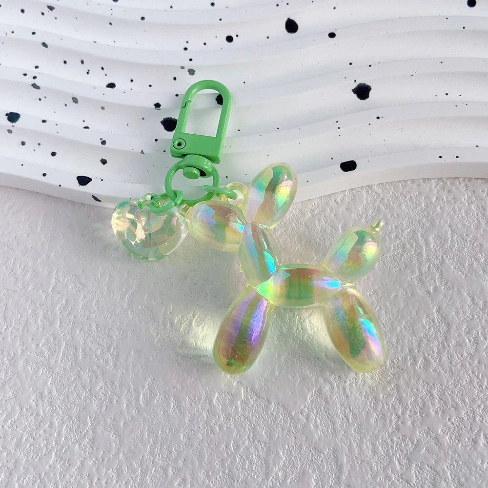 Cute Acrylic Cartoon Balloon Dog Keychains for Women Y2k Bag Pendant Couple Car Key Chains Jewelry Gift Decoration Accessories