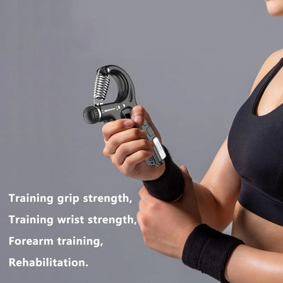 WorthWhile 5-60Kg Countable Hand Grip Gym Fitness Men Adjustable Finger Heavy Exerciser Strength Muscle Recovery Gripper Trainer