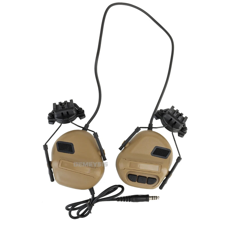 Tactical Helmet Headset with Fast Helmet Rail Adapter Airsoft Communication Headphone Outdoor Hunting Shooting Headset