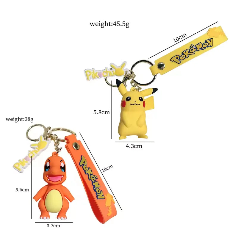 Original Pikachu figurine fashionable cartoon keychain Pokémon anime decorative model toy car decoration children's