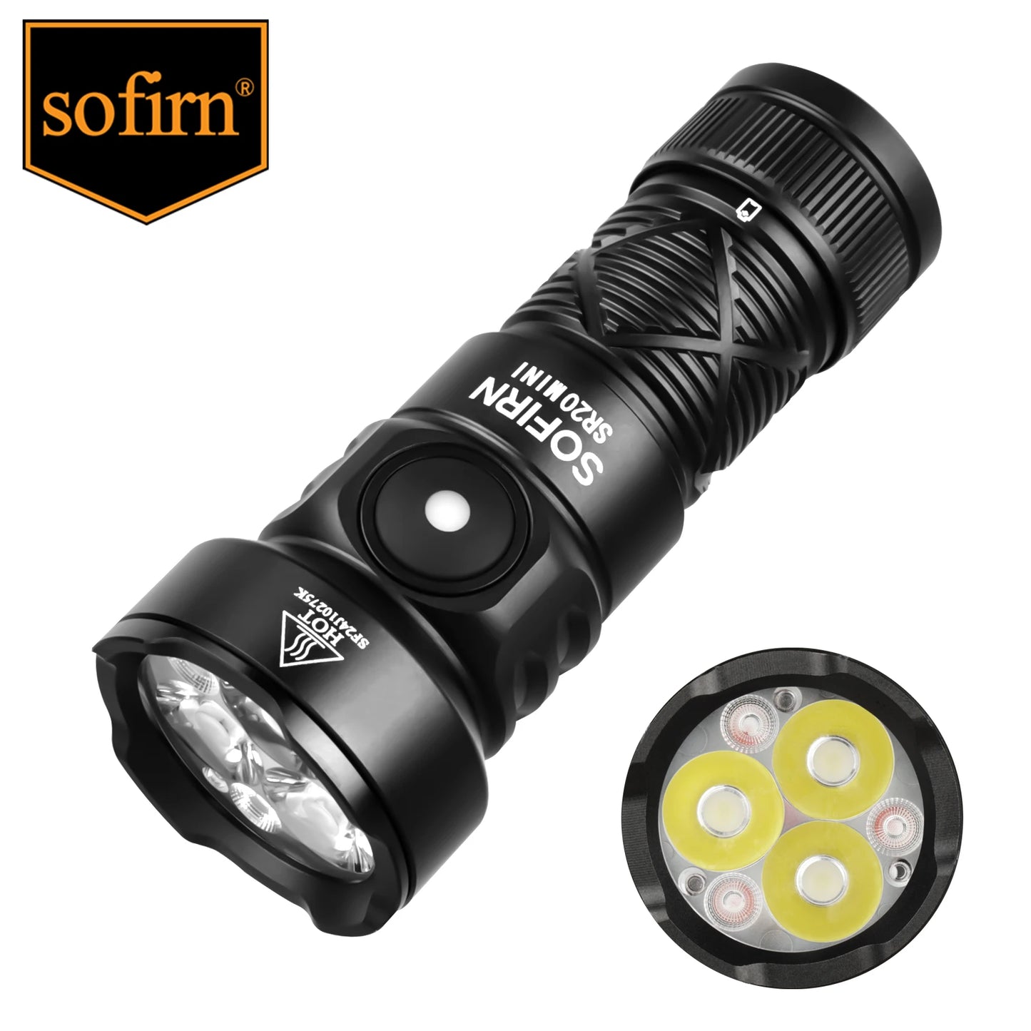 Sofirn SR20 MINI 1200lm Flashlight 18350 White and Red LED Light for Camping, Hunting, and Emergency Situations IP68 Waterproof