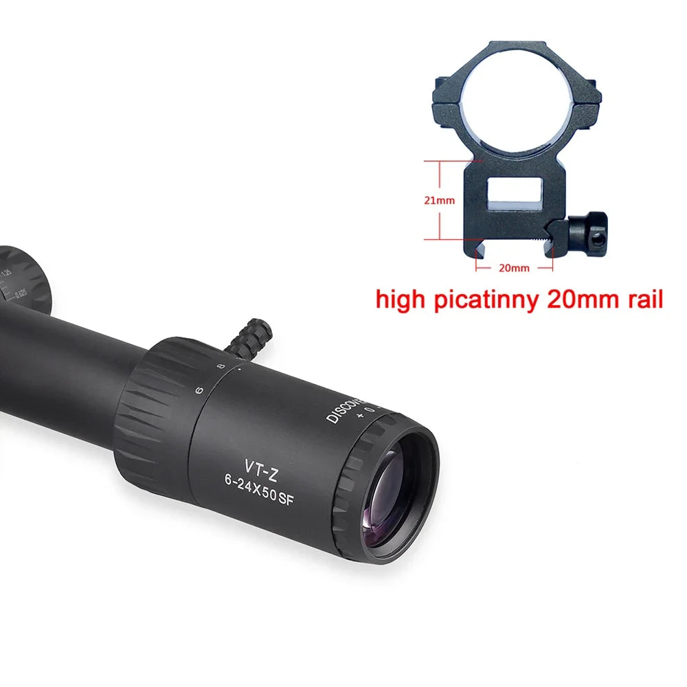 FFP Discovery Riflescope 6-24x50 VT-Z .22LR Shockproof Glass Etched Reticle for Bird Hunting