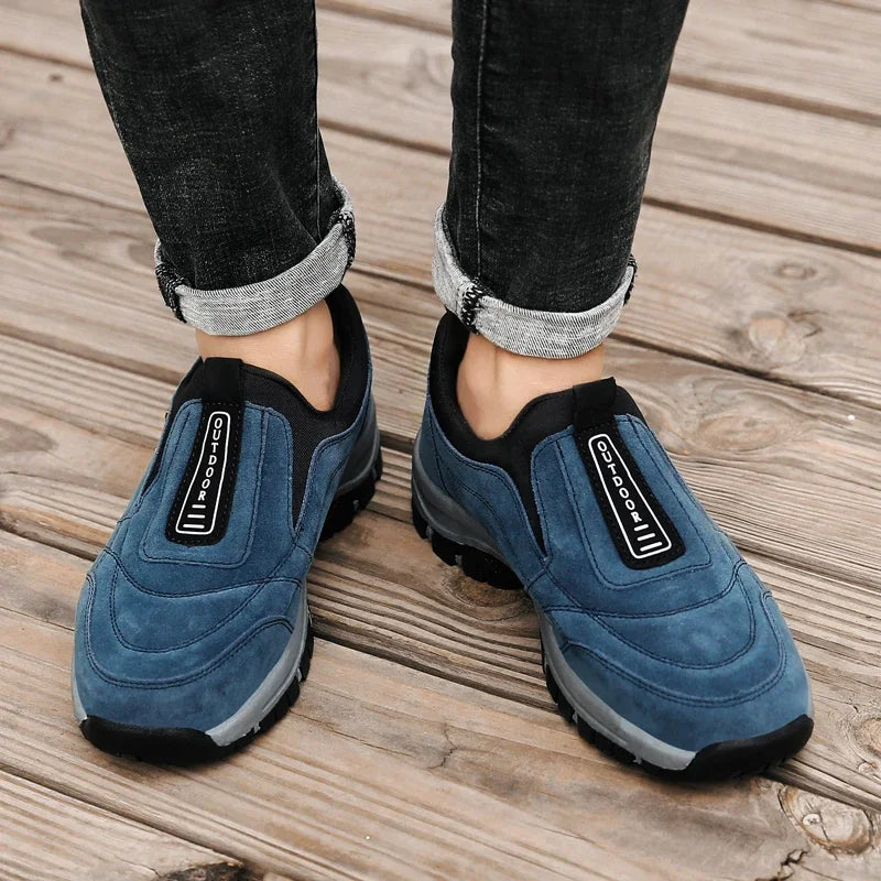 Outdoor Shoe Men Sneakers Sping Slip On Casual Men Shoes Breathable Suede Leather Shoe Anti-skid Walking Shoe Hot Sale Footwear