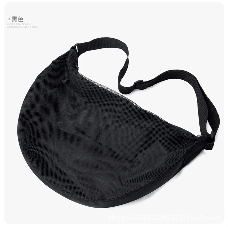 Sports Gym Ball Bag with Zipper Pocket Bag Shoulder Bag Drawstring Storage Oxford Mesh Backpack Basketball Football Pocket Pouch