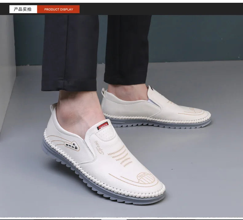 Handmade Leather Shoes Men Casual Sneakers Comfort Design Man Shoe Business Leather Loafers Men Shoes Moccasins Tooling Shoe