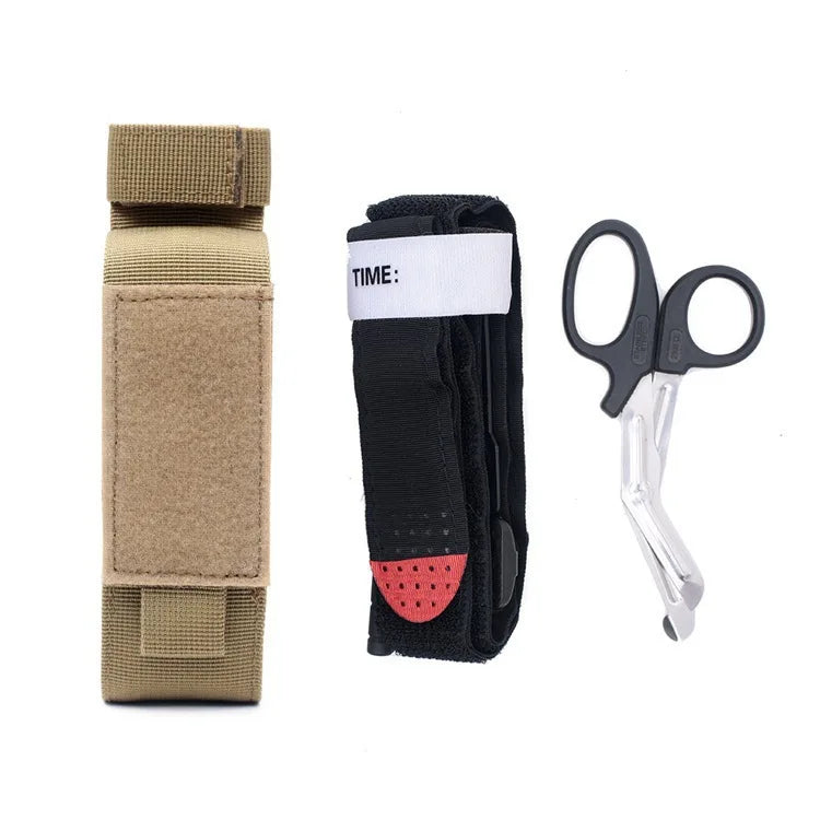 Outdoor Tourniquet Bag Outdoor Survival Portable Hanging Bag First Aid Scissors Accessory Pouch Tools Bag For Hunting Camping
