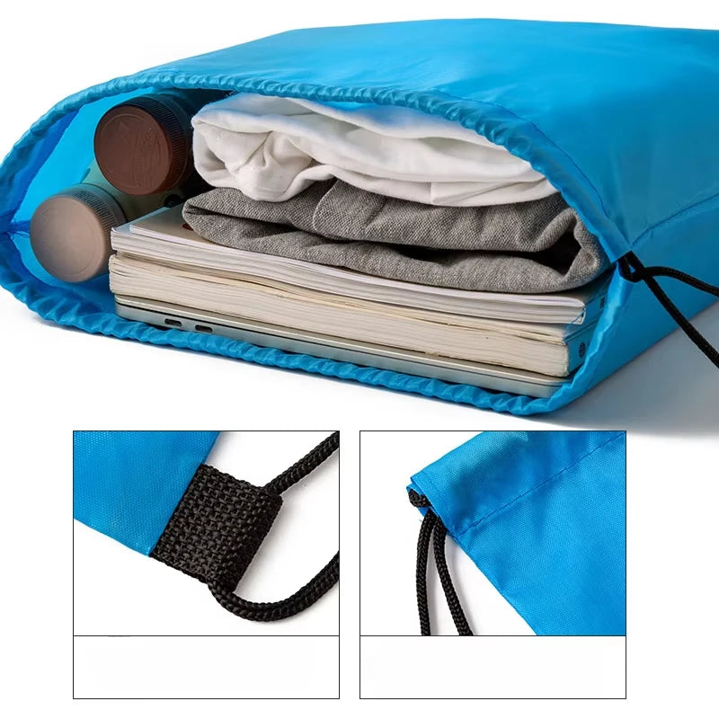 Gym Drawstring Shoe Bag,Clothes Cycling Backpack,Waterproof Belt Nylon Portable Sports Bag