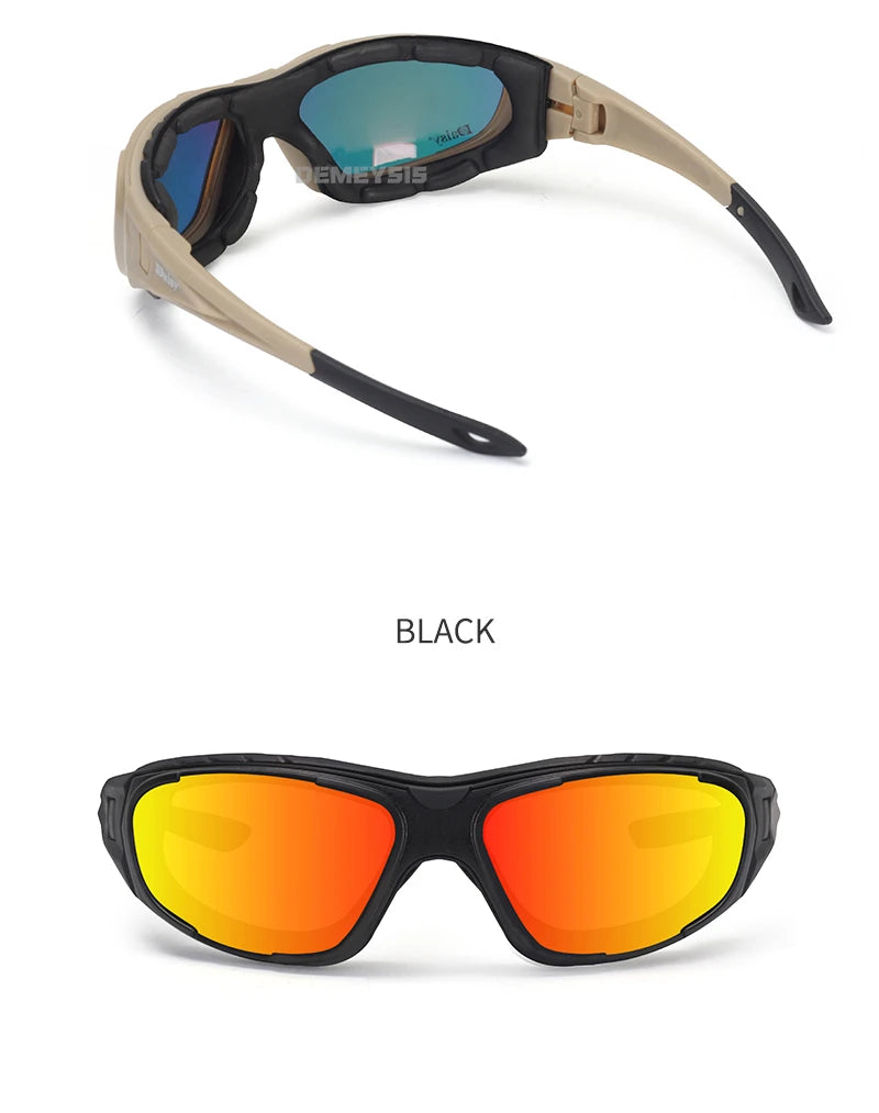 Tactical Glasses Outdoor Safety Polarized Sunglasses UV Protection for Hunting Biking Cycling Hiking Motorcycle Safety Eyewear