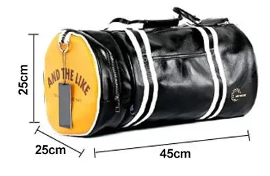 Gym Bag Men and Women Shoulder Bag Messenger Portable Training Basketball Bag Cylinder Travel Bags Sports Leather Handbag Tennis