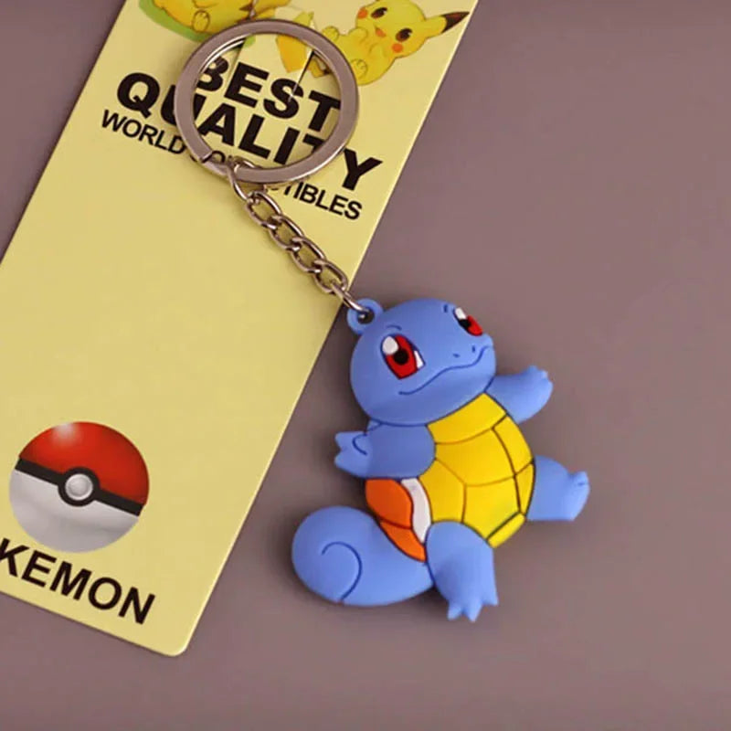 New Pokemon keychain Pikachu Pokémon PVC soft plastic pendant fashion bag pendant Charmander doll keychain car keychain