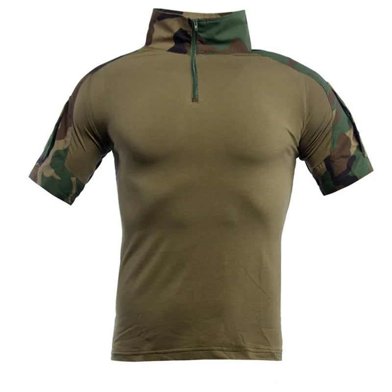 Tactical T-Shirts Men Sport Outdoor Tee Quick Dry Short Sleeve Shirt Hiking Hunting Combat Men Clothing Breathable