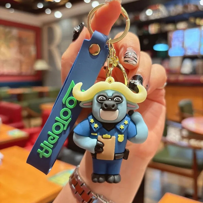 New Anime Zootopia Creative Cartoon Keychain Cute Judy Nick PVC Doll Car Pendant Keychain Men and Women Bag Small Pendant Gift