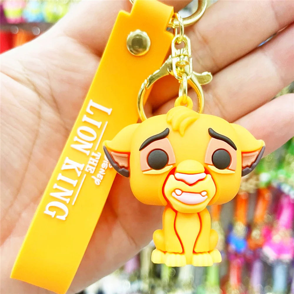 New Cartoon Anime Disney Keychain Mickey Mouse Minnie Lilo & Stitch Doll Keyring Ornament Key Chain Car Pendant Kids Toys Gift