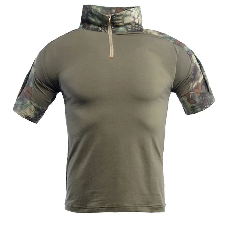 Tactical T-Shirts Men Sport Outdoor Tee Quick Dry Short Sleeve Shirt Hiking Hunting Combat Men Clothing Breathable