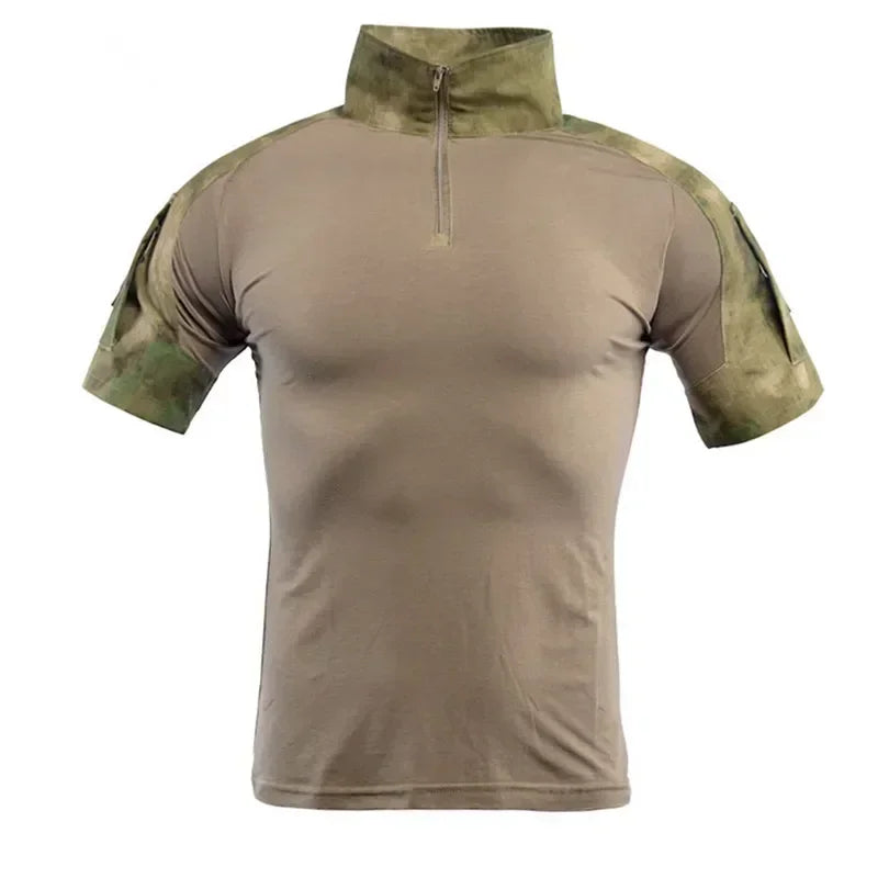 Tactical T-Shirts Men Sport Outdoor Tee Quick Dry Short Sleeve Shirt Hiking Hunting Climbing Camouflage Men Clothing Breathable
