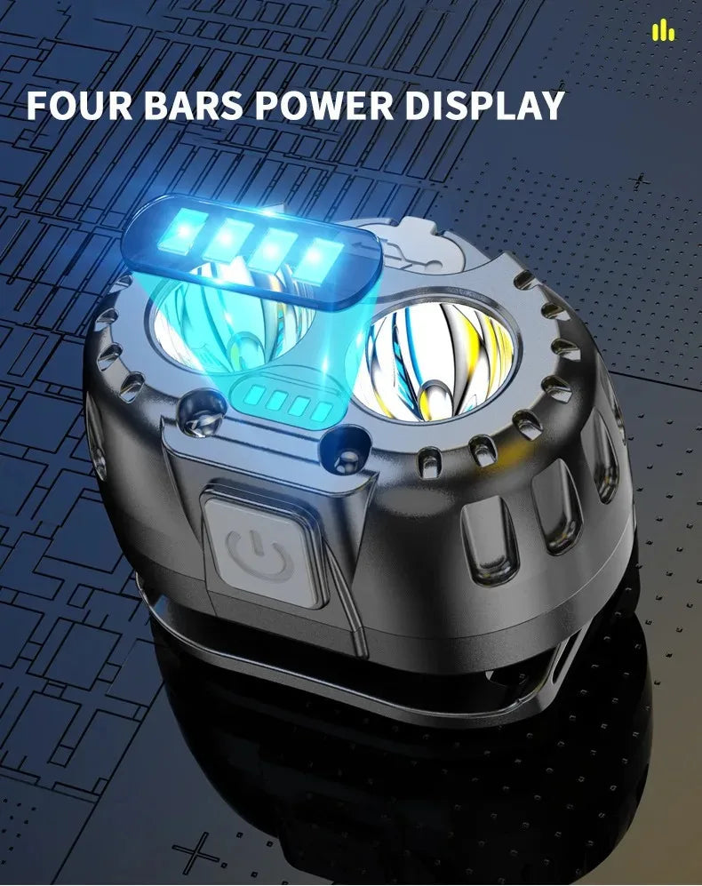 Outdoor Headlamp USB Rechargeable Work Flashlight Multifunctional Head Torch Mini LED Headlight for Camping Fishing Hiking