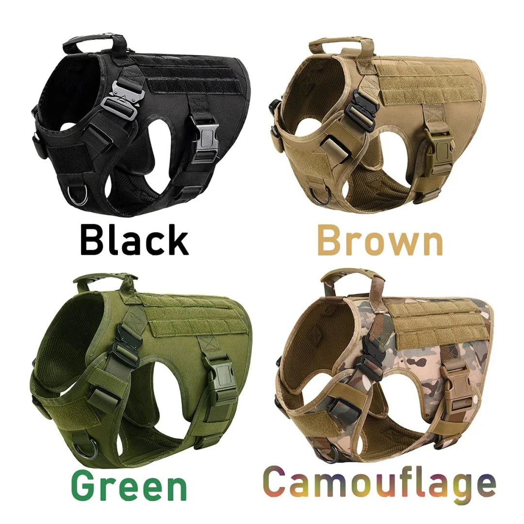 Tactical Dog Harness for Large, Heavy Duty Pet with Handle, Service Vest, Adjustable Military Dog Vest for Training Walking