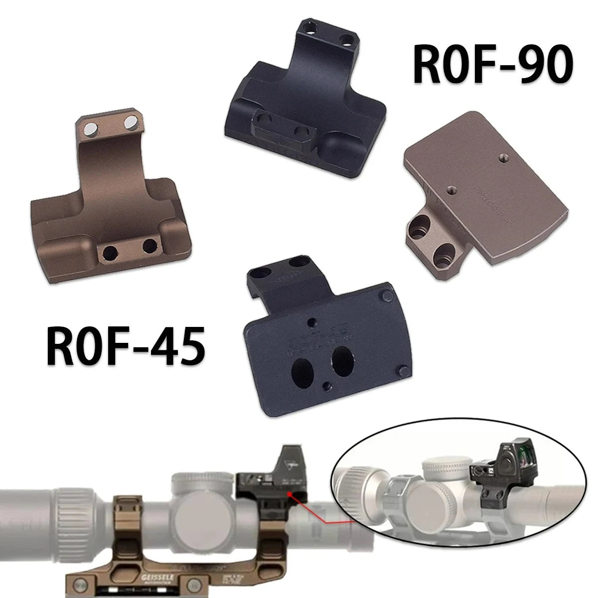 ROF-90/45 RM Red Dot Sight Raiser Mount For GEISSELE SUPER PRECISION 25.4/30mm Ring Scope Mount Rifle AR15 M4 M16