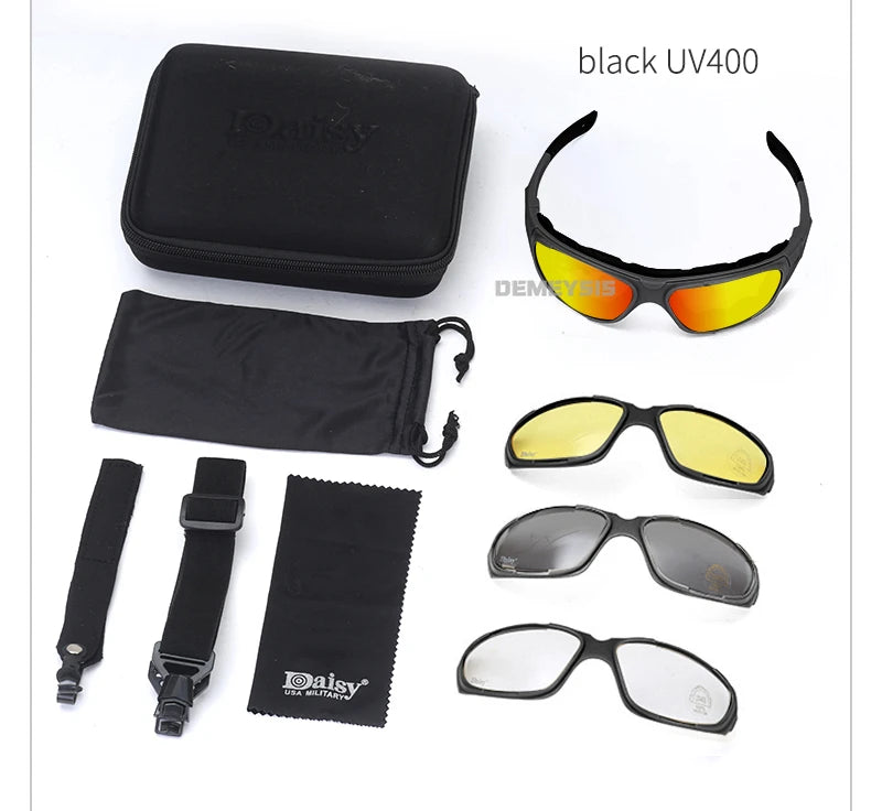 Tactical Glasses Outdoor Safety Polarized Sunglasses UV Protection for Hunting Biking Cycling Hiking Motorcycle Safety Eyewear