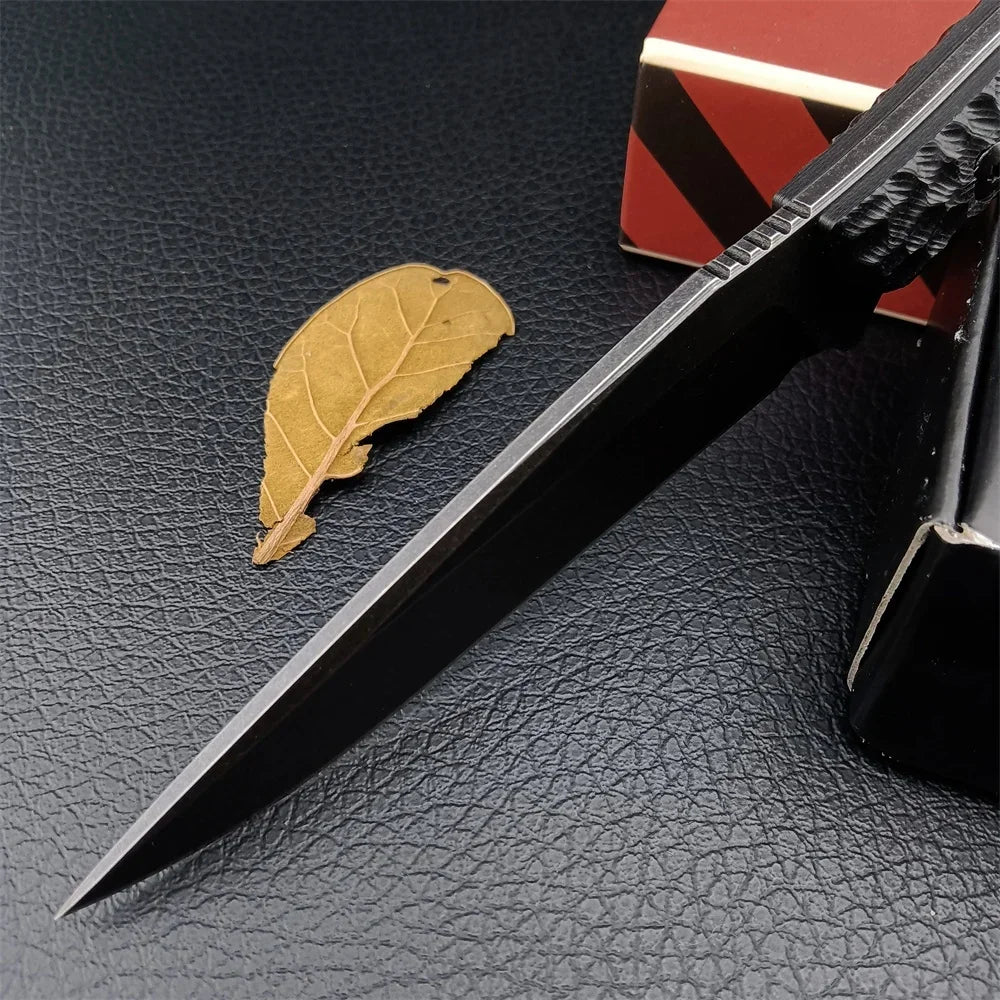 Tactical Straight Fixed Knife 8Cr13Mov Black Stonewashed Blade G10 Handle with Kydex Sheath Sharp Outdoor Camping EDC Tool