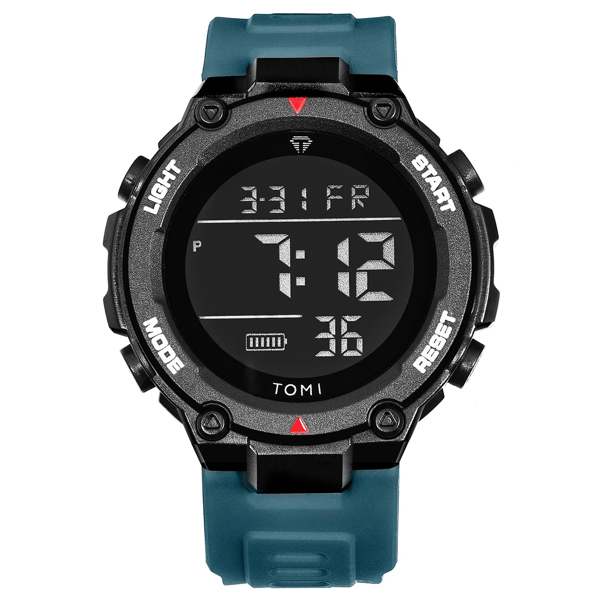 TOMI Tactical Digital Watch Military Green Black 4-Button Sport Modes Shockproof Waterproof Outdoor Hiking