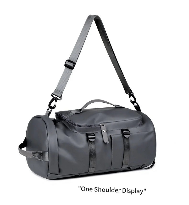 Sports Backpack, Large-Capacity Cylindrical Gym Bag, Unisex Training Bag, Dry and Wet Separation Handbag, Multi-Purpose Water-Repellent Travel Bag, Single Shoulder Crossbody Bag