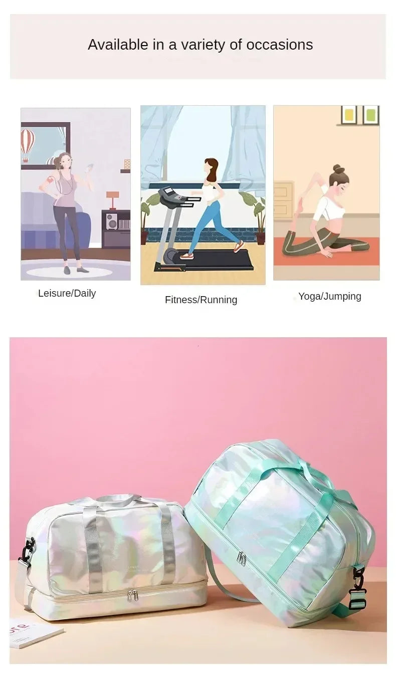 Women's gym travel bag large capacity handbag shoulder bag dry and wet separation sports fitness bag leisure luggage bag