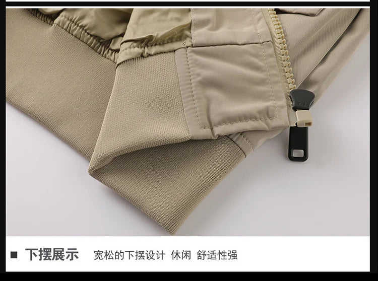 Tactical Jacket Men Autumn and Winter Casual Versatile Trend Outdoor Safari Style Cargo Coat Windproof Campus Clothing
