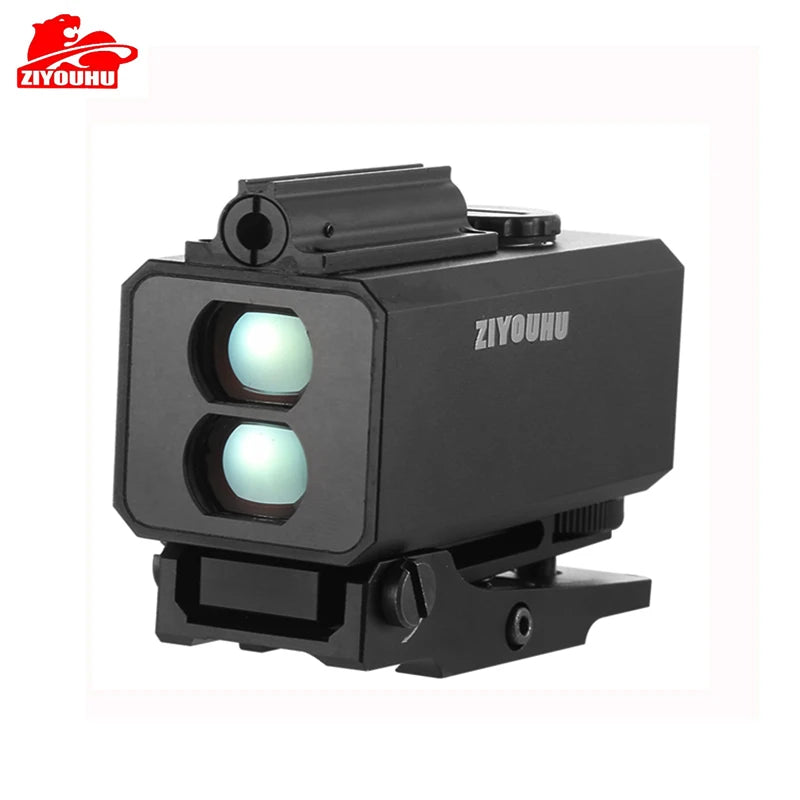 Mini Laser Rangefinder Rifle Scope with Red Dot, Multifunction Tactical Hunting Laser Range Finder, Mount on Gun, 1200m