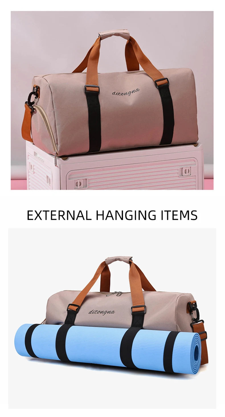 Gym Fitness Bag can Fixable Yoga Mat Sports Duffel Bags with Shoes Pack Outdoor Hiking Camping Handbag Large Luggage Portable