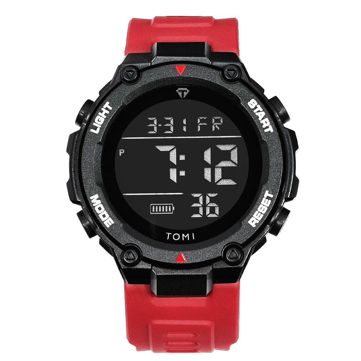 TOMI Tactical Digital Watch Military Green Black 4-Button Sport Modes Shockproof Waterproof Outdoor Hiking
