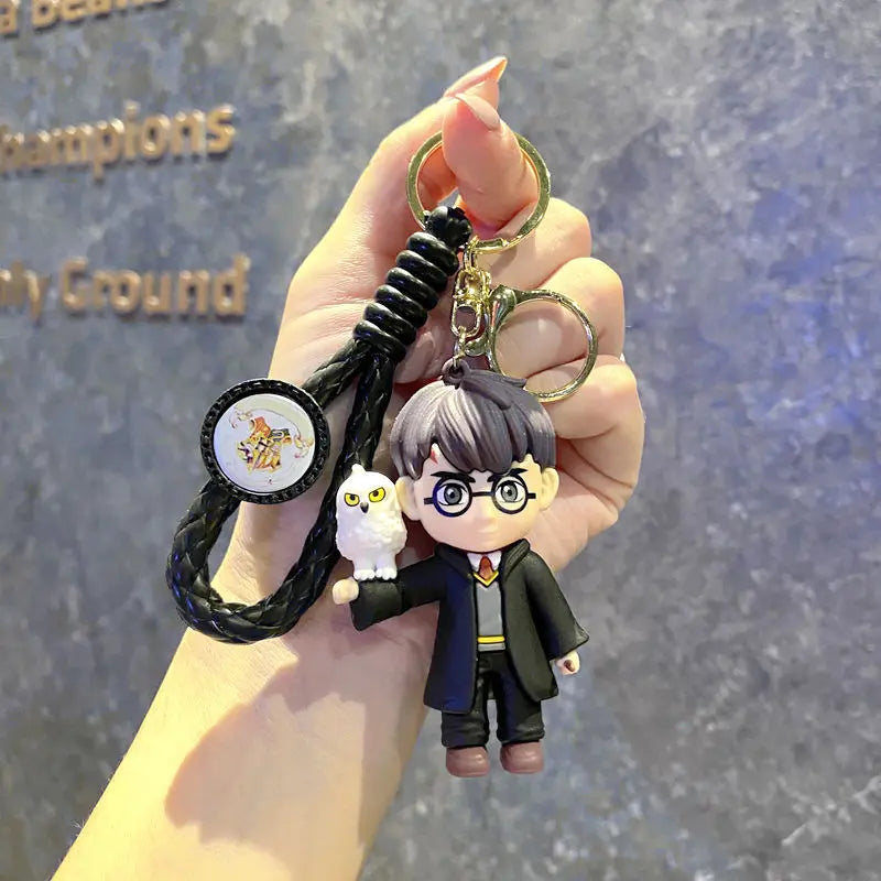 Harry Hogwarts Keychain Cute Cartoon Character Car Hanging Ornament Backpack Charm Gift for fans Kids Purse Keys Bag Decoration