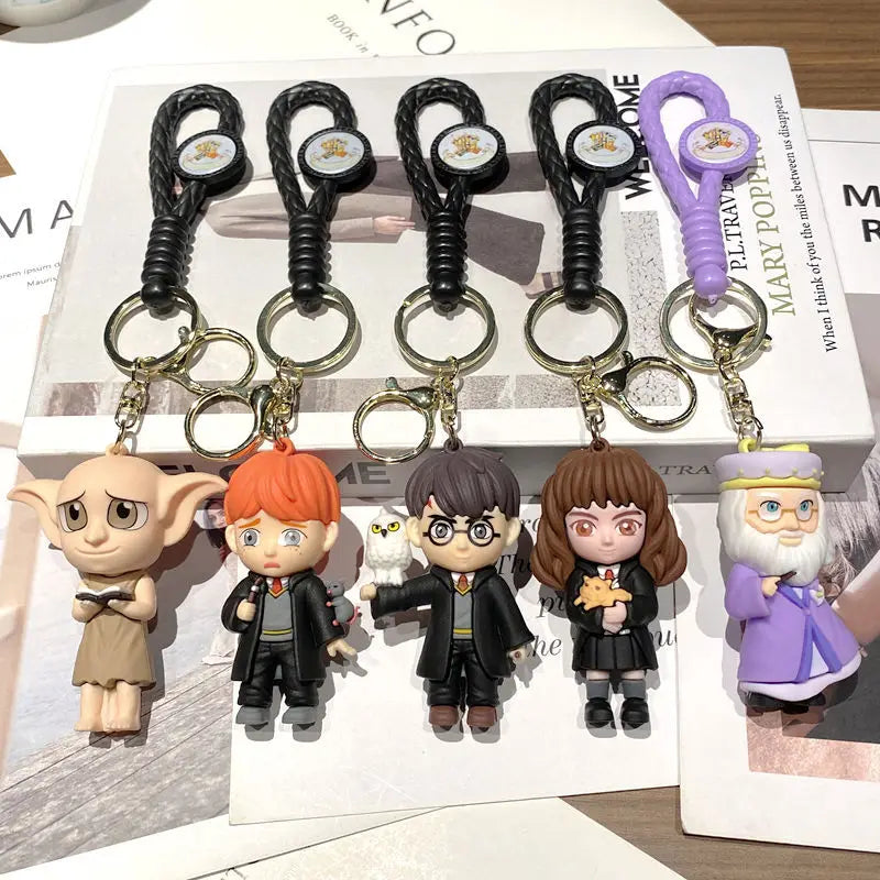 Harry Hogwarts Keychain Cute Cartoon Character Car Hanging Ornament Backpack Charm Gift for fans Kids Purse Keys Bag Decoration