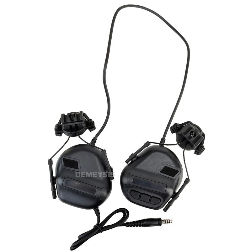 Tactical Helmet Headset with Fast Helmet Rail Adapter Airsoft Communication Headphone Outdoor Hunting Shooting Headset