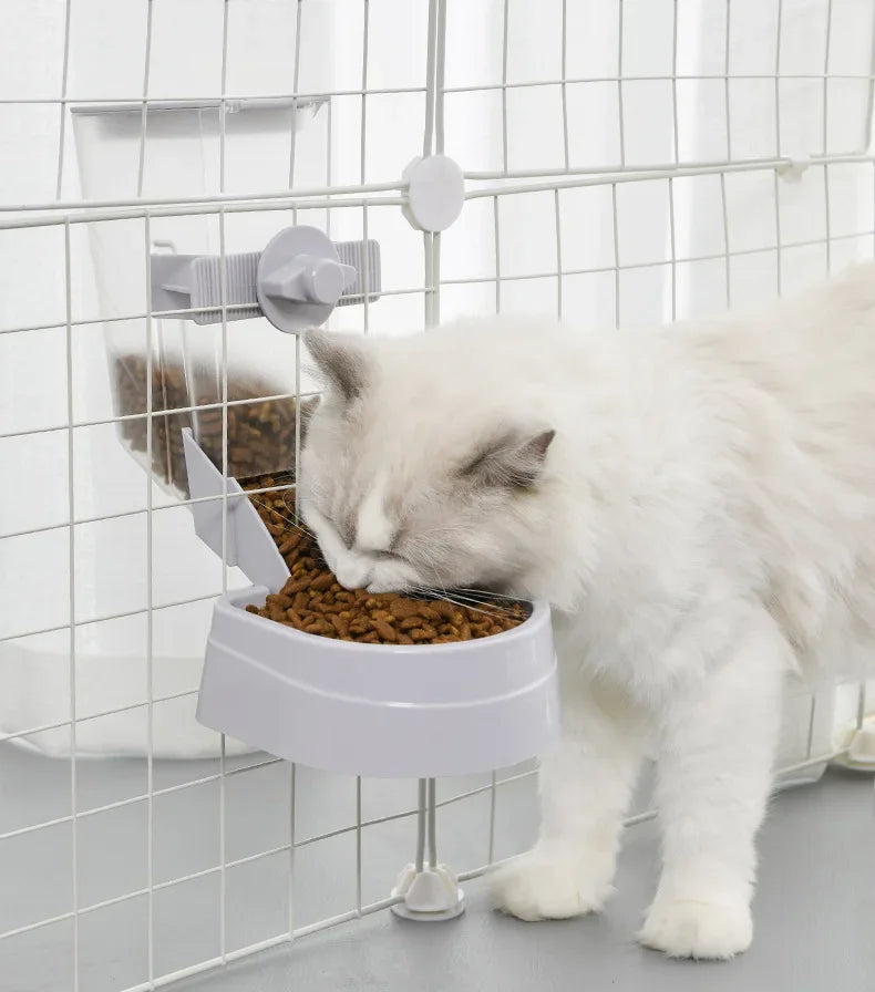 Pet Feeding Product For Puppy Cats Rabbit Birds - Automatic Cage Hanging Bowl, Water Bottle, Food Container Dispenser