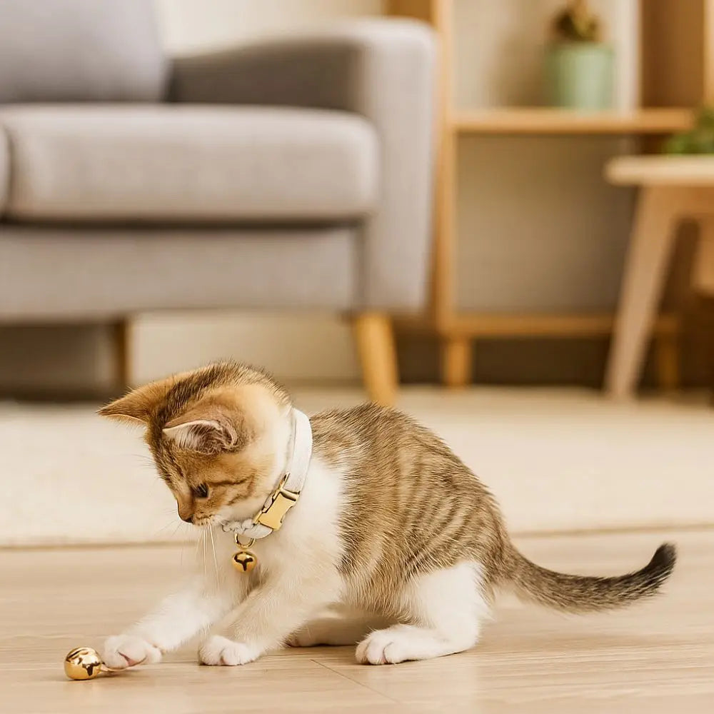 Practical Adjustable Cat Collar with Bell Solid Color Metal Buckle Pet Dog Collar Personalized Cat Necklace Pet Show