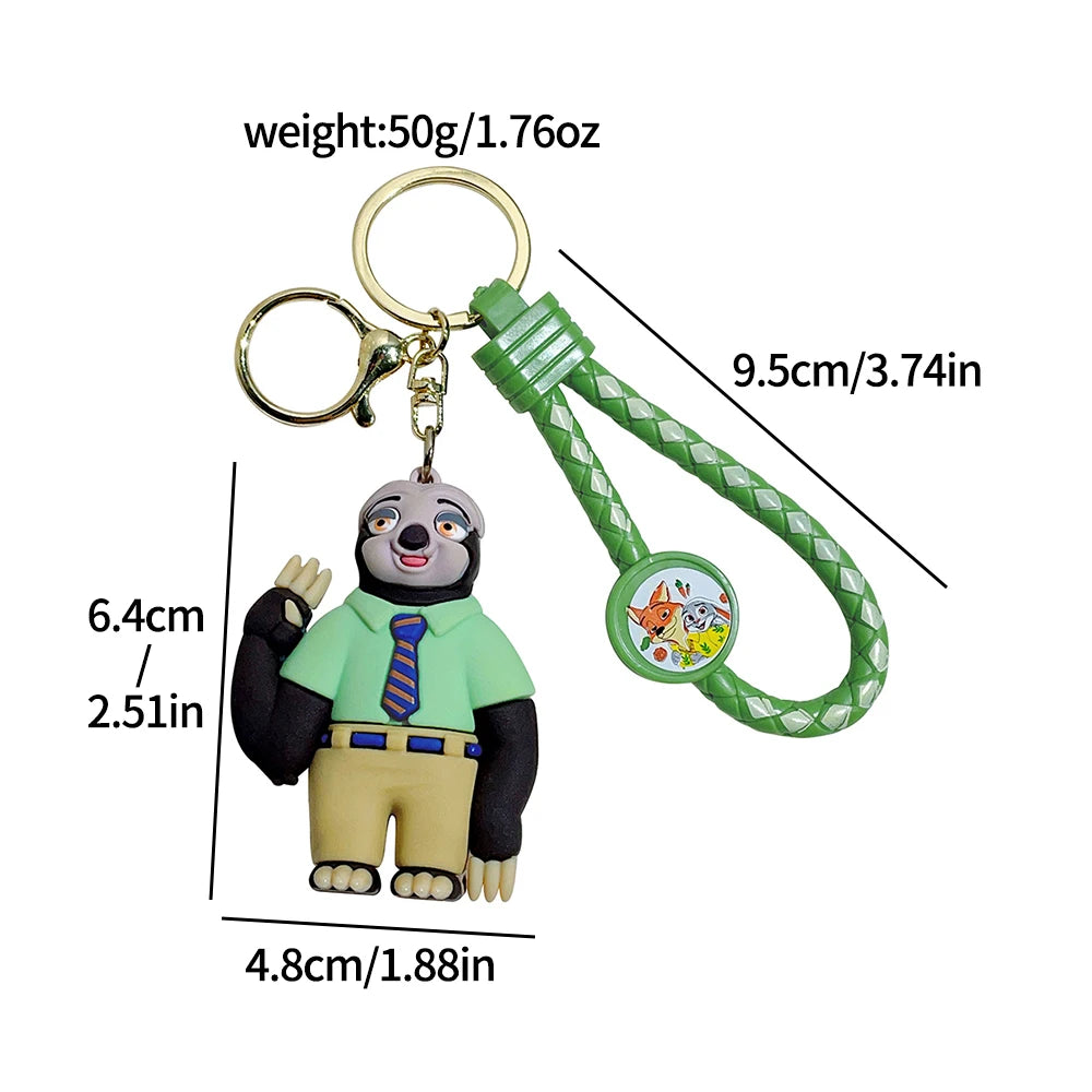 Zootopia Judy Hopps & Nick Wilde Couple Keychain Set - Cute Rabbit & Fox Car Key Rings, Backpack Charms for Fans, Couples, Kids