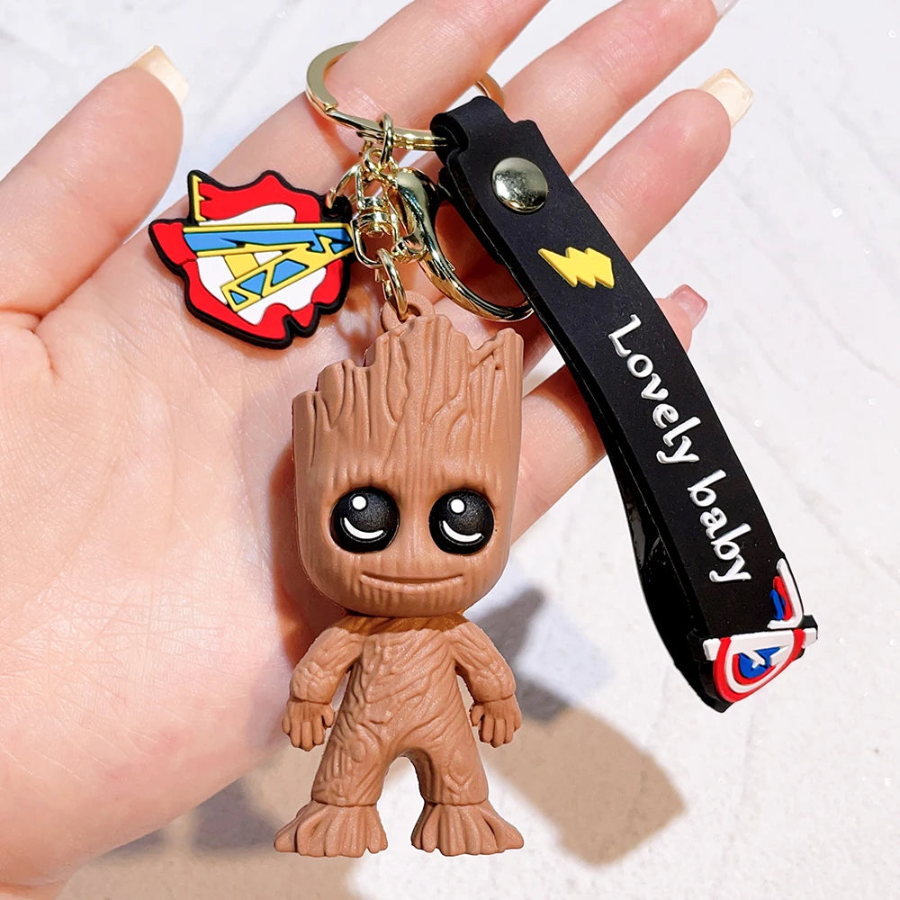 Q Version of The Marvel Series Keychain Cartoon Creative Spider-Man Doll Key Ring Schoolbag Car Key Chain Pendant Student Gifts