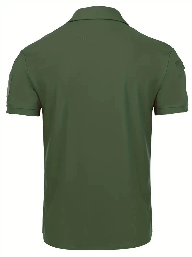 Tactical Military T-shirt Outdoor Breathable Army Combat T Shirt Quick Dry Hunting Camping Hiking Fishing Lapel Polos Tee Tops